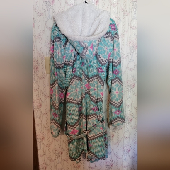 Secret Treasures Fleece Short Hooded Housecoat 2X - Picture 3 of 4